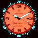 Alpha Marine Automatic Black Ceramic Bezel Full Lume Cherry Red Dial Bracelet