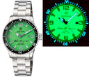 Alpha Marine Automatic Black Ceramic Bezel Full Lume Green Dial Bracelet