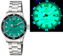 Alpha Marine Automatic Black Ceramic Bezel Full Lume Jade Blue Dial Bracelet