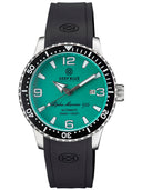 Alpha Marine Automatic Black Ceramic Bezel Full Lume Jade Blue Dial Strap