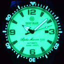 Alpha Marine Automatic Black Ceramic Bezel Full Lume Jade Blue Dial Strap
