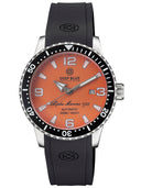 Alpha Marine Automatic Black Ceramic Bezel Full Lume Light Red Dial Strap