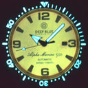 Alpha Marine Automatic Black Ceramic Bezel Full Lume Light Red Dial Strap