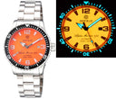 Alpha Marine Automatic Black Ceramic Bezel Full Lume Orange Dial Bracelet