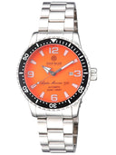 Alpha Marine Automatic Black Ceramic Bezel Full Lume Orange Dial Bracelet