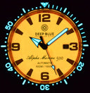 Alpha Marine Automatic Black Ceramic Bezel Full Lume Orange Dial Bracelet