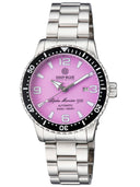 Alpha Marine Automatic Black Ceramic Bezel Full Lume Purple Dial Bracelet