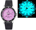 Alpha Marine Automatic Black Ceramic Bezel Full Lume Purple Dial Strap