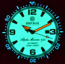Alpha Marine Automatic Blue White Ceramic Luminous Bezel Full Lume Blue Orange Dial