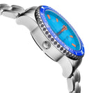 Alpha Marine Automatic Blue White Ceramic Luminous Bezel Full Lume Blue Orange Dial