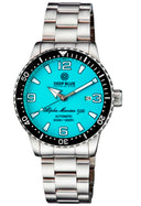 Alpha Marine Automatic Black White Ceramic Luminous Bezel Full Lume Teal Ice Blue Dial