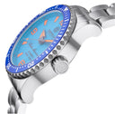 Alpha Marine Automatic Black White Ceramic Luminous Bezel Full Lume Teal Ice Blue Dial