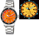 Alpha Marine Automatic Black White Ceramic Luminous Bezel Full Lume Orange Dial