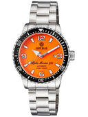 Alpha Marine Automatic Black White Ceramic Luminous Bezel Full Lume Orange Dial