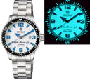 Alpha Marine Automatic Black White Ceramic Luminous Bezel Full Lume White Blue– Dial