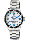 Alpha Marine Automatic Black White Ceramic Luminous Bezel Full Lume White Blue– Dial