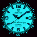 Alpha Marine Automatic Black White Ceramic Luminous Bezel Full Lume White Blue– Dial