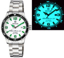Alpha Marine Automatic Black White Ceramic Luminous Bezel Full Lume White Green Dial