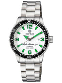 Alpha Marine Automatic Black White Ceramic Luminous Bezel Full Lume White Green Dial