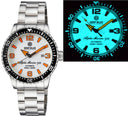 Alpha Marine Automatic Black White Ceramic Luminous Bezel Full Lume White Orange– Dial