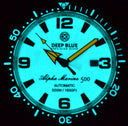Alpha Marine Automatic Black White Ceramic Luminous Bezel Full Lume White Orange– Dial