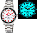 Alpha Marine Automatic Black White Ceramic Luminous Bezel Full Lume White Red Dial