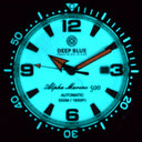 Alpha Marine Automatic Black White Ceramic Luminous Bezel Full Lume White Red Dial