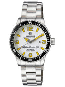 Alpha Marine Automatic Black White Ceramic Luminous Bezel Full Lume White Yellow Dial