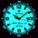 Alpha Marine Automatic Black White Ceramic Luminous Bezel Full Lume White Yellow Dial