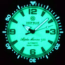 Alpha Marine Automatic Blue Ceramic Bezel Full Lume Blue Dial Strap