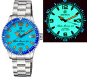Alpha Marine Automatic Blue Ceramic Bezel Full Lume Blue/orange Dial Bracelet