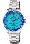 Alpha Marine Automatic Blue Ceramic Bezel Full Lume Blue/orange Dial Bracelet