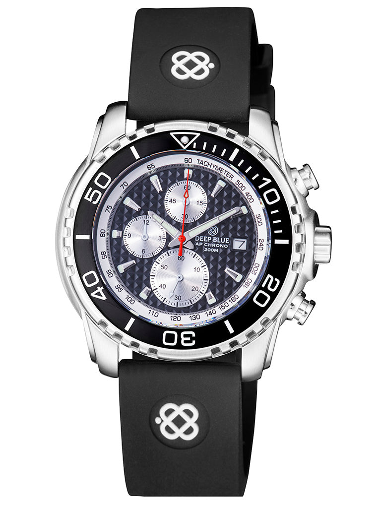 Black Silicon Strap With White Deep Blue Logo & SS Buckle(No Bracelet Provided)