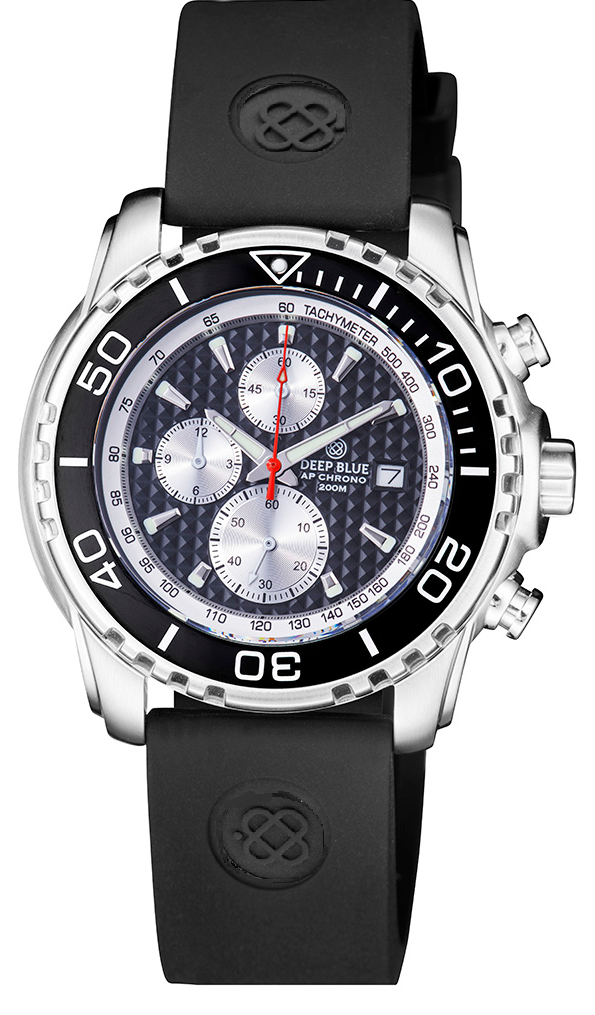 Black Silicon Strap With Black Deep Blue Logo & SS Buckle(No Bracelet Provided)