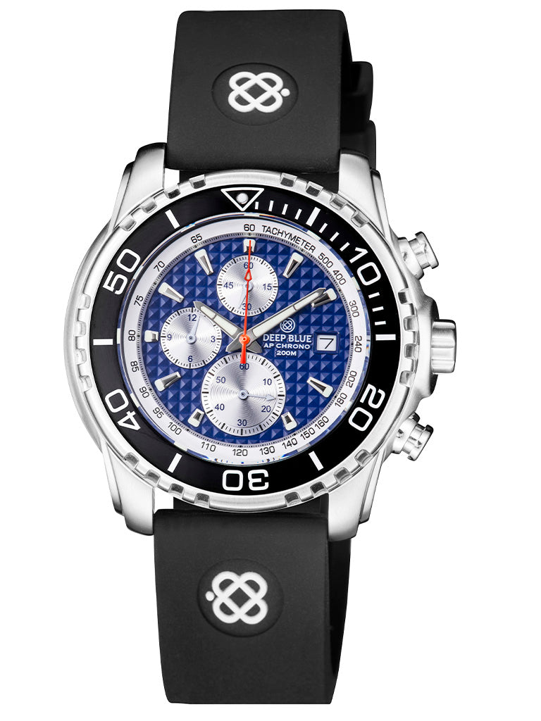 Black Silicon Strap With White Deep Blue Logo & SS Buckle(No Bracelet Provided)