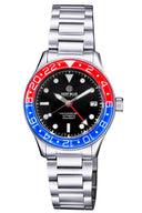 Aqua Diver GMT 40mm Automatic Red/blue Bezel Black Dial Bracelet