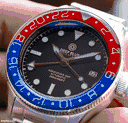 Aqua Diver GMT 40mm Automatic Red/blue Bezel Black Dial Bracelet