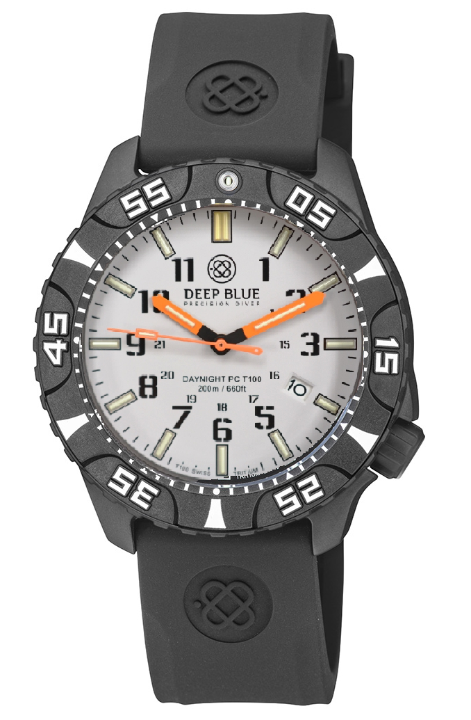 Black Silicon Strap With Black Deep Blue Logo & PVD Buckle