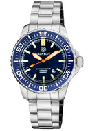 Daynight Patriot Dark Blue Ceramic Bezel - Dark Blue Dial - Orange Hands - Green/orange Tubes Bracelet