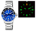 Daynight 41 Tritdiver T-100 Tritium Tubes Automatic Black/blue Bezel- Blue Dial