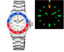 Daynight 41 Tritdiver T-100 Tritium Tubes Automatic Blue / Red Bezel - White Dial