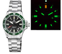 Daynight 41 Tritdiver T-100 Tritium Tubes Automatic Green Bezel- Black Dial