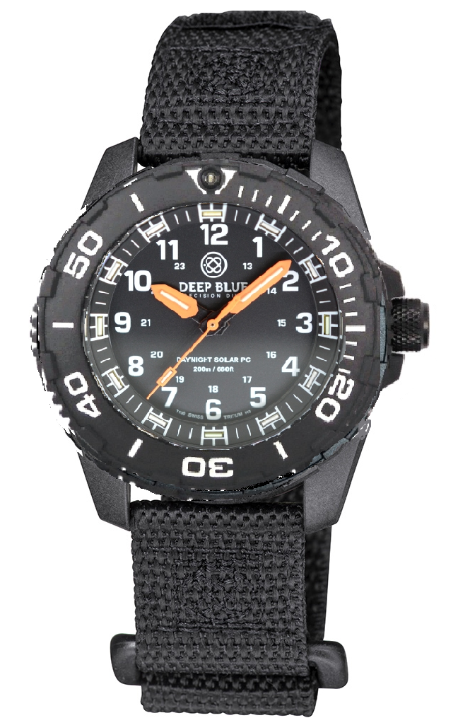 Nylon 2 Piece Vlcro Wrap Strap Black W/Deep Blue Logo