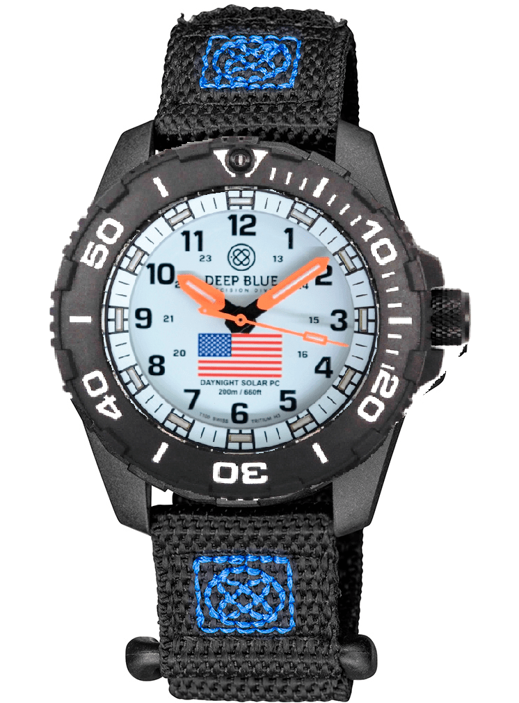 Nylon 2 Piece Vlcro Wrap Strap Blue W/Deep Blue Logo