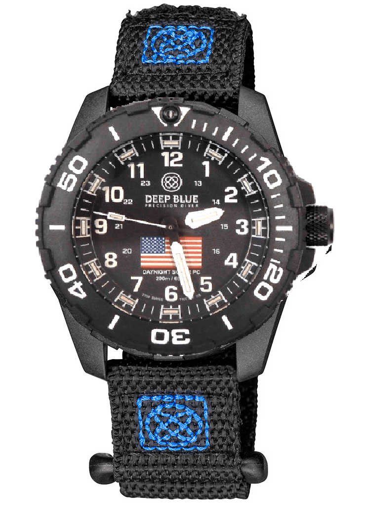 Nylon 2 Piece Vlcro Wrap Strap Blue W/Deep Blue Logo