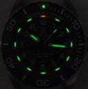 Daynight 43mm Diver Solar Powered Stainless Steel Case Tritium Watch - Black/white Bezel – Black Dial -bracelet