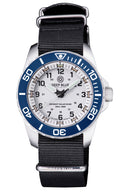 22mm Zuto (NATO-style) 2-Piece Strap, Deep Blue Logo, All Black