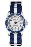 22mm Nuto (NATO-style) 1-Piece Strap, 4 Square Rings, Deep Blue Logo