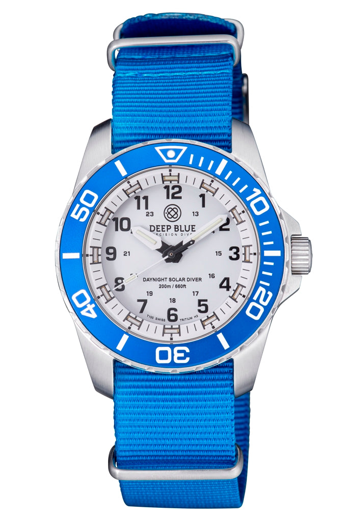 Nylon 1 Piece Zuto Strap 4 Square Light Blue W/Deep Blue Logo
