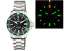 Daynight 45 Tritdiver T-100 Tritium Tubes Automatic Green Bezel- Black Dial